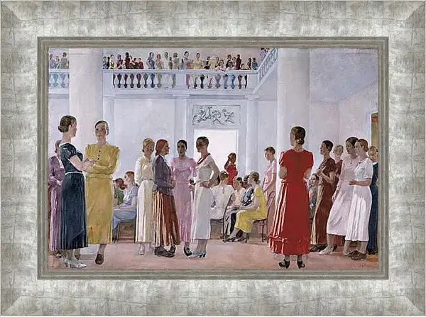 Картина в раме - На женском собрании. Александр Дейнека