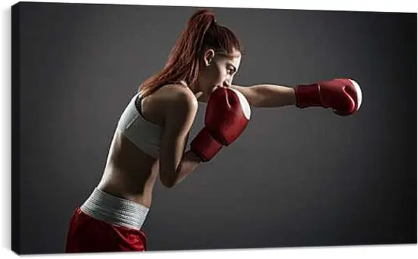 Постер на подрамнике - Бокс. Девушка