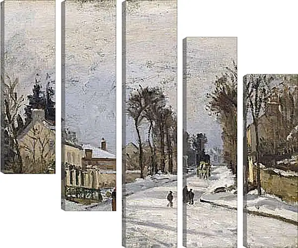 Модульная картина - Дорога в Версаль в Лувесьенне. Камиль Писсарро