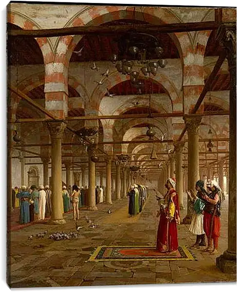 Постер на подрамнике - Prayer in the Mosque - Молитва в мечети. Жан-Леон Жером