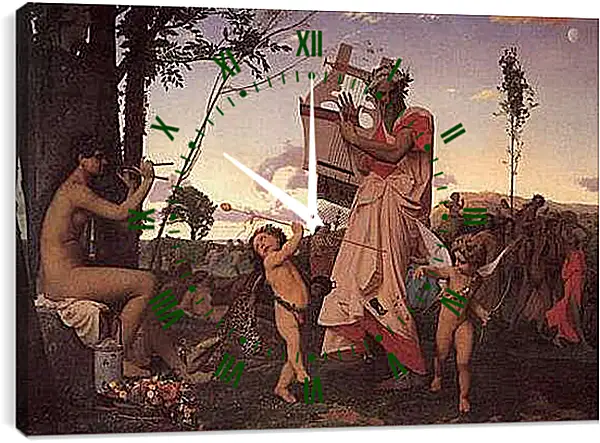 Часы картина - Anacreon, Bacchus and Cupid. Жан-Леон Жером