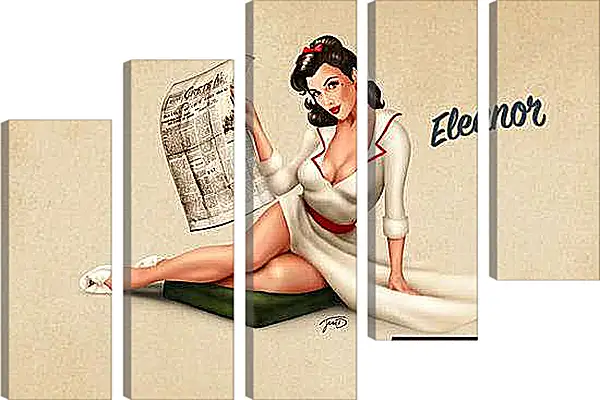 Модульная картина - Eleanor (стиль пин ап)