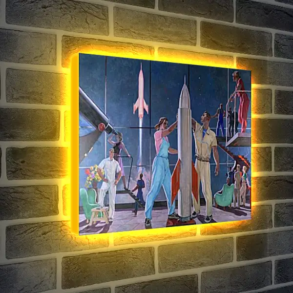 Лайтбокс световая панель - Покорители космоса. Александр Дейнека
