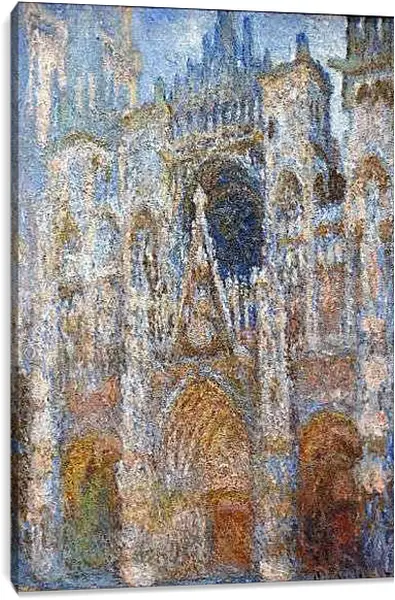 Постер на подрамнике - rouen cathedral magic in blue. Клод Моне