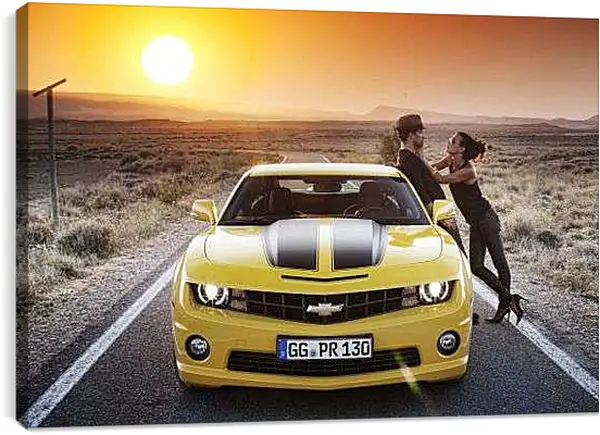 Постер на подрамнике - Пара на закате