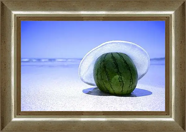 Картина в раме - Арбуз в теньке. Арбузный Отпуск.