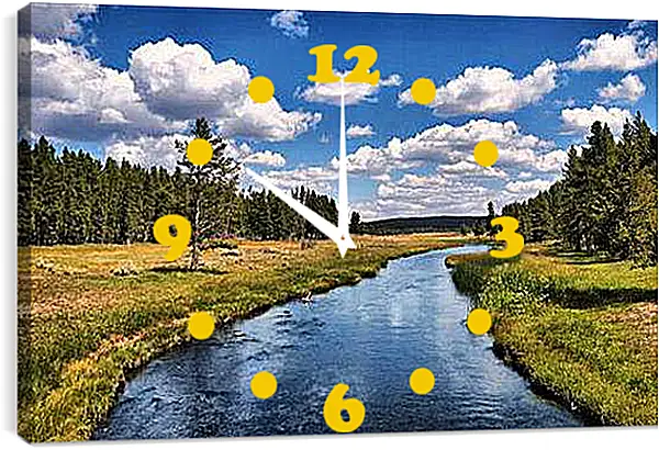 Часы картина - Река