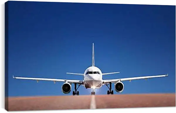 Постер на подрамнике - Самолет на взлетной полосе
