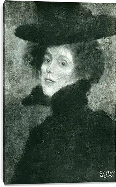 Постер на подрамнике - Damenbildnis in Weib. Густав Климт