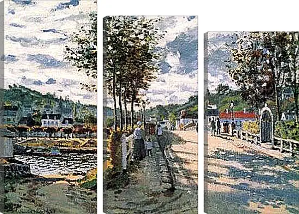 Модульная картина - The Seine at Bougival. Клод Моне