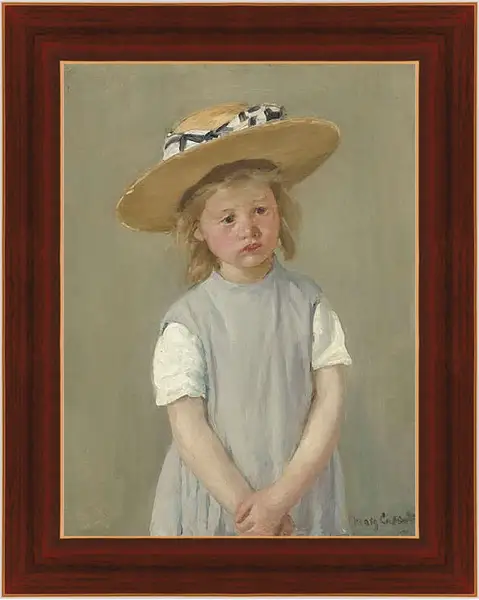 Картина в раме - Child in a Straw Hat. Кэссетт (Кассатт) Мэри Стивенсон