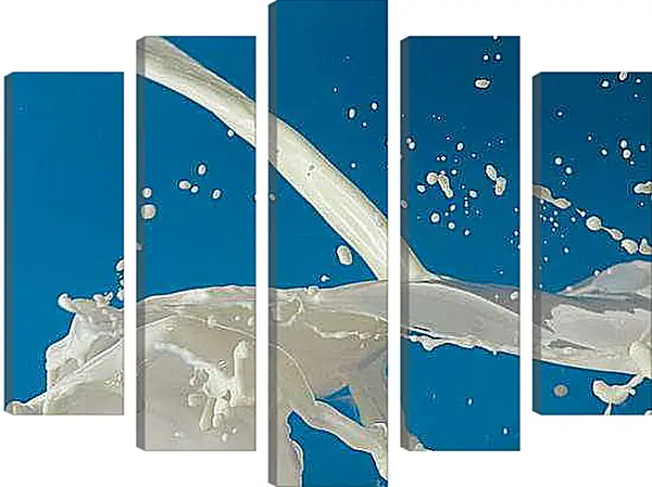 Модульная картина - Молоко и брызги. Молочная свежесть.