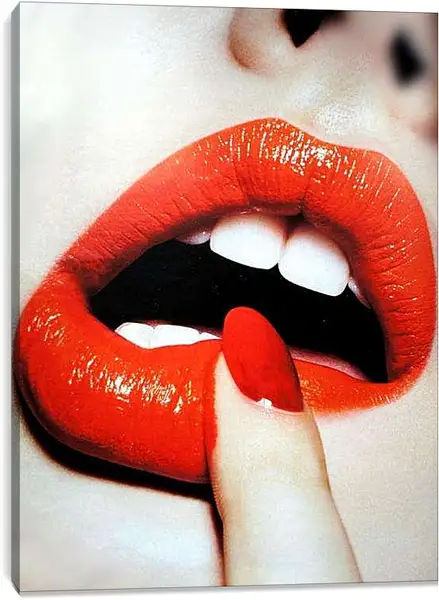 Постер на подрамнике - Красные губы
