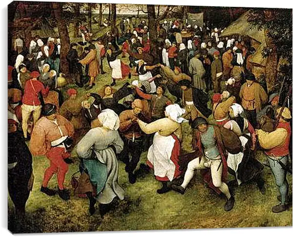 Постер на подрамнике - Свадебный танец. Брейгель Питер Старший
