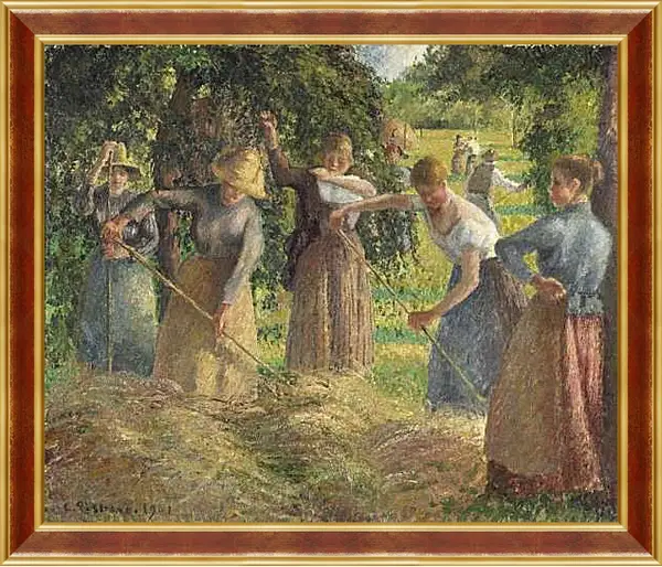 Картина в раме - Жатва в Эраньи. Камиль Писсарро