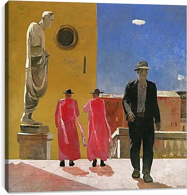 Постер на подрамнике - Улица в Риме. Александр Дейнека