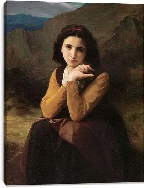 Постер на подрамнике - Mignon. Задумчивая красавица. Адольф Вильям Бугро