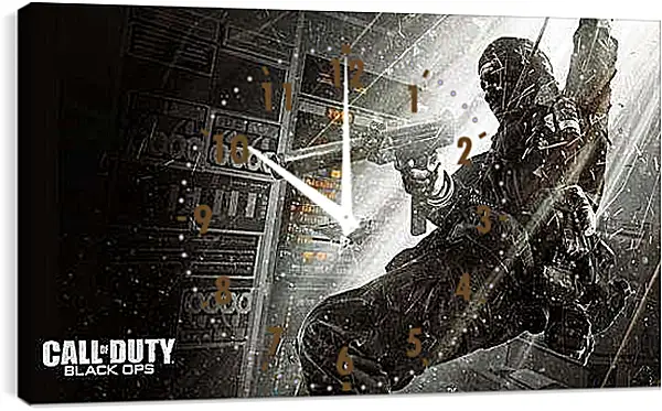 Часы картина - call of duty black ops, soldier, gun