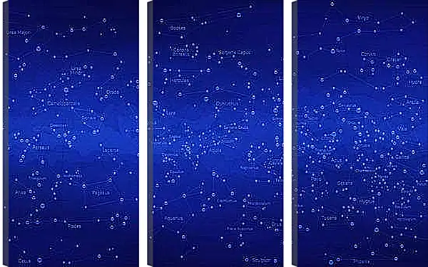 Модульная картина - Карта звездного неба