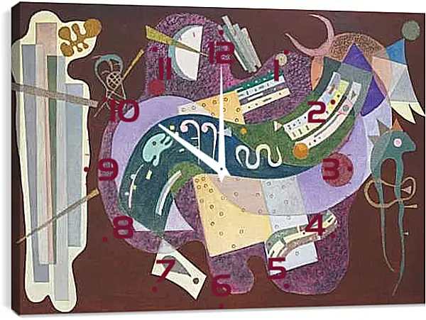Часы картина - Негнущееся и согнутое. Кандинский Василий