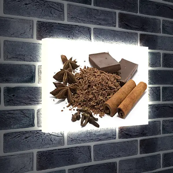 Лайтбокс световая панель - Шоколад и специи. Шоколадные ноты.