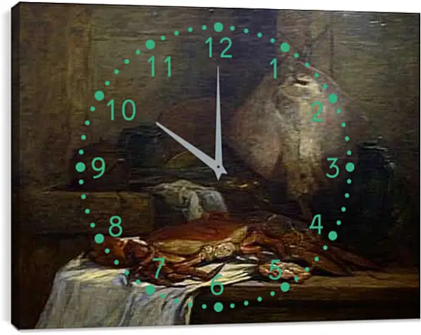 Часы картина - Nature morte a la raie. Эжен Буден