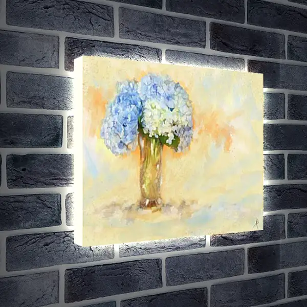 Лайтбокс световая панель - Букет гортензии