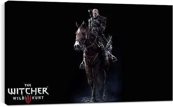 Постер на подрамнике - The Witcher 3: Wild Hunt (Ведьмак), Геральт верхом на Плотве