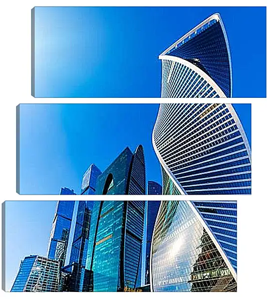 Модульная картина - Москва-сити под ярким солнцем