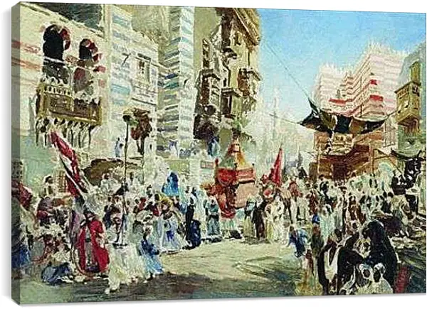 Постер на подрамнике - Эскиз к картине Перенесение священного ковра из Мекки в Каир. Маковский Константин