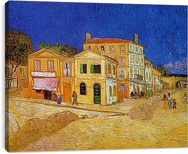 Постер на подрамнике - Желтый дом. Винсент Ван Гог