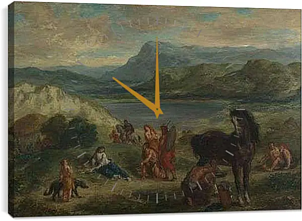 Часы картина - Ovid among the Scythians. Эжен Делакруа
