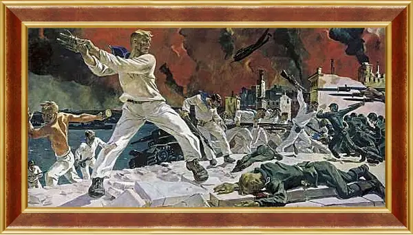 Картина в раме - Оборона Севастополя. Александр Дейнека