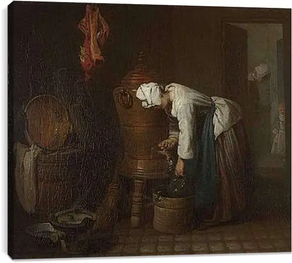 Постер на подрамнике - La Fontaine (The Water Cistern). Жан Батист Симеон Шарден