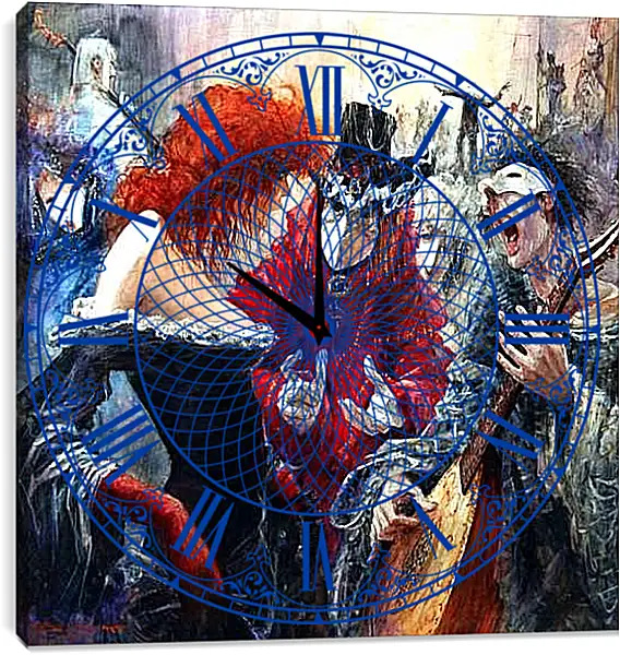 Часы картина - Рыжая девушка. Эротика