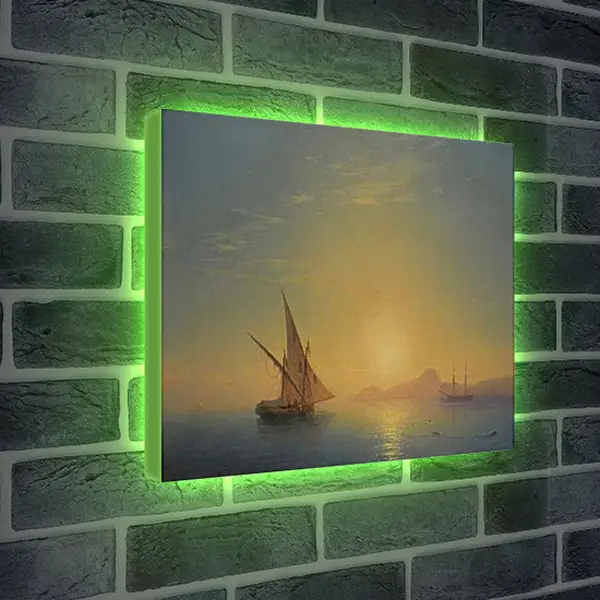 Лайтбокс световая панель - Закат над Искьей. Иван Айвазовский