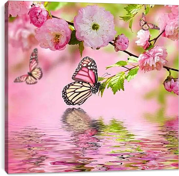 Постер на подрамнике - Весенние бабочки