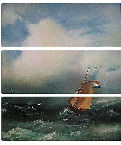 Модульная картина - Tempete sur la mer. Иван Айвазовский