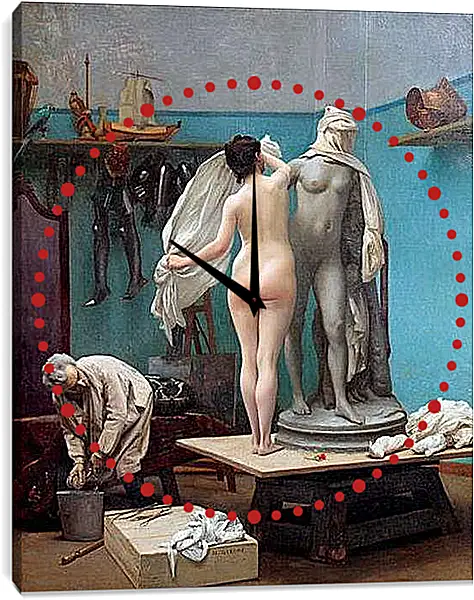 Часы картина - Завершение сеанса. Жан-Леон Жером