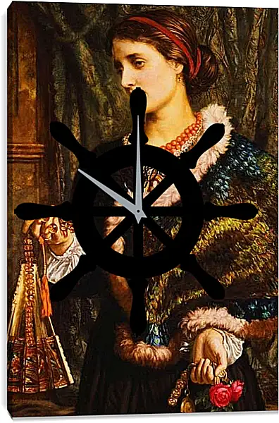 Часы картина - День рождения. Портрет Эдит, второй жены художника. Уильям Холман Хант