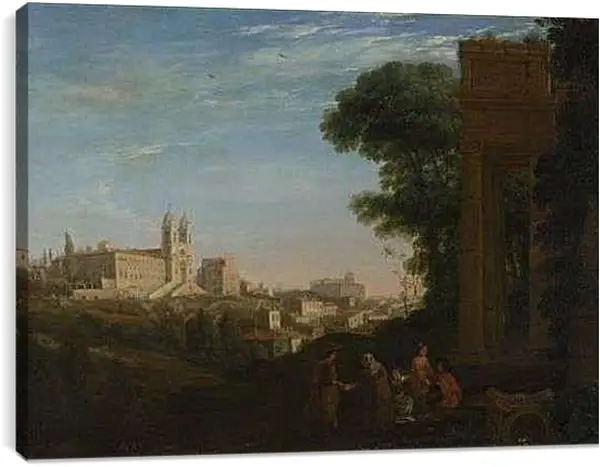 Постер на подрамнике - A View in Rome. Лоррен Клод