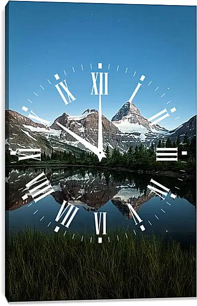 Часы картина - Небольшое озеро на фоне гор