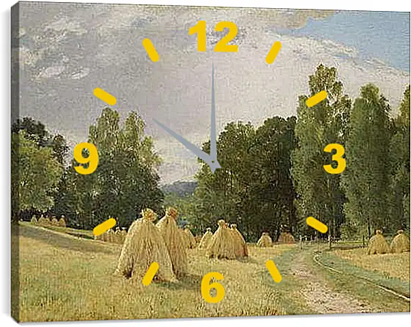 Часы картина - Стога Преображенское. Иван Шишкин