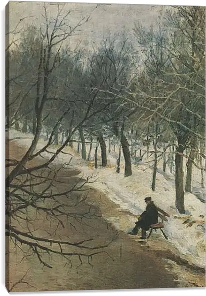 Постер на подрамнике - Зубовский бульвар зимою. Василий Суриков