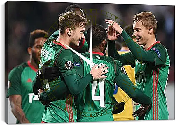 Часы картина - Празднование гола. Локомотив Москва. Lokomotiv Moscow