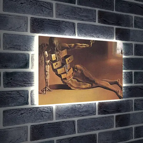 Лайтбокс световая панель - The Anthropomorphic Chest of Drawers. (Антропоморфный шкафчик) Сальвадор Дали