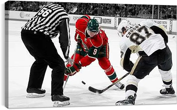 Постер на подрамнике - Сидни Кросби. Вбрасывание