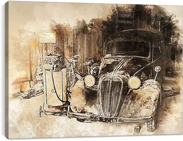 Постер на подрамнике - Ретро авто