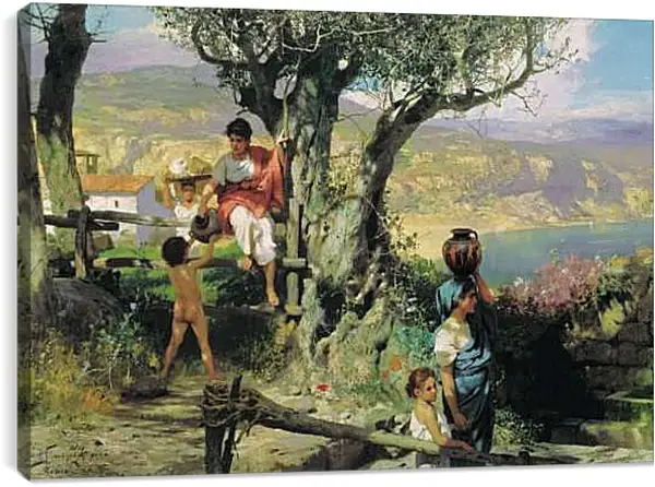 Постер на подрамнике - Рим. Деревня. Семирадский Генрих