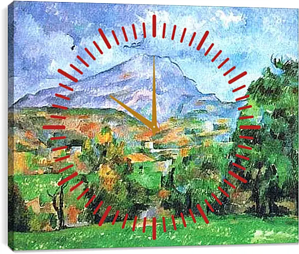 Часы картина - La Montagne Sainte-Victoire (1). Поль Сезанн
